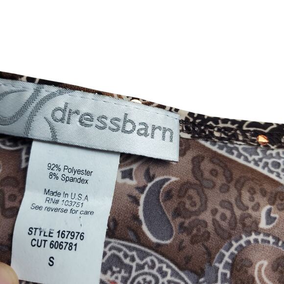 Y2k Fall Fairy Sequin Paisly 3/4 Sleeve Dressbarn Deep V Blouse- Small - Picture 4 of 7